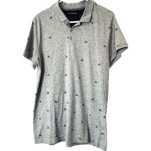 Whispering Smith Golf Polo Shirt 3/4 Button Graphic Print Rib Collar & Sleeves